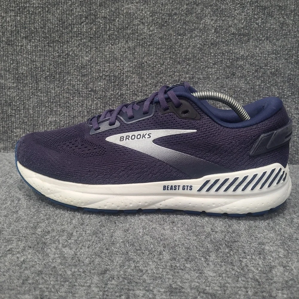Brooks Mens BEAST GTS 24 Blue White Walking Sneakers Sz 11D